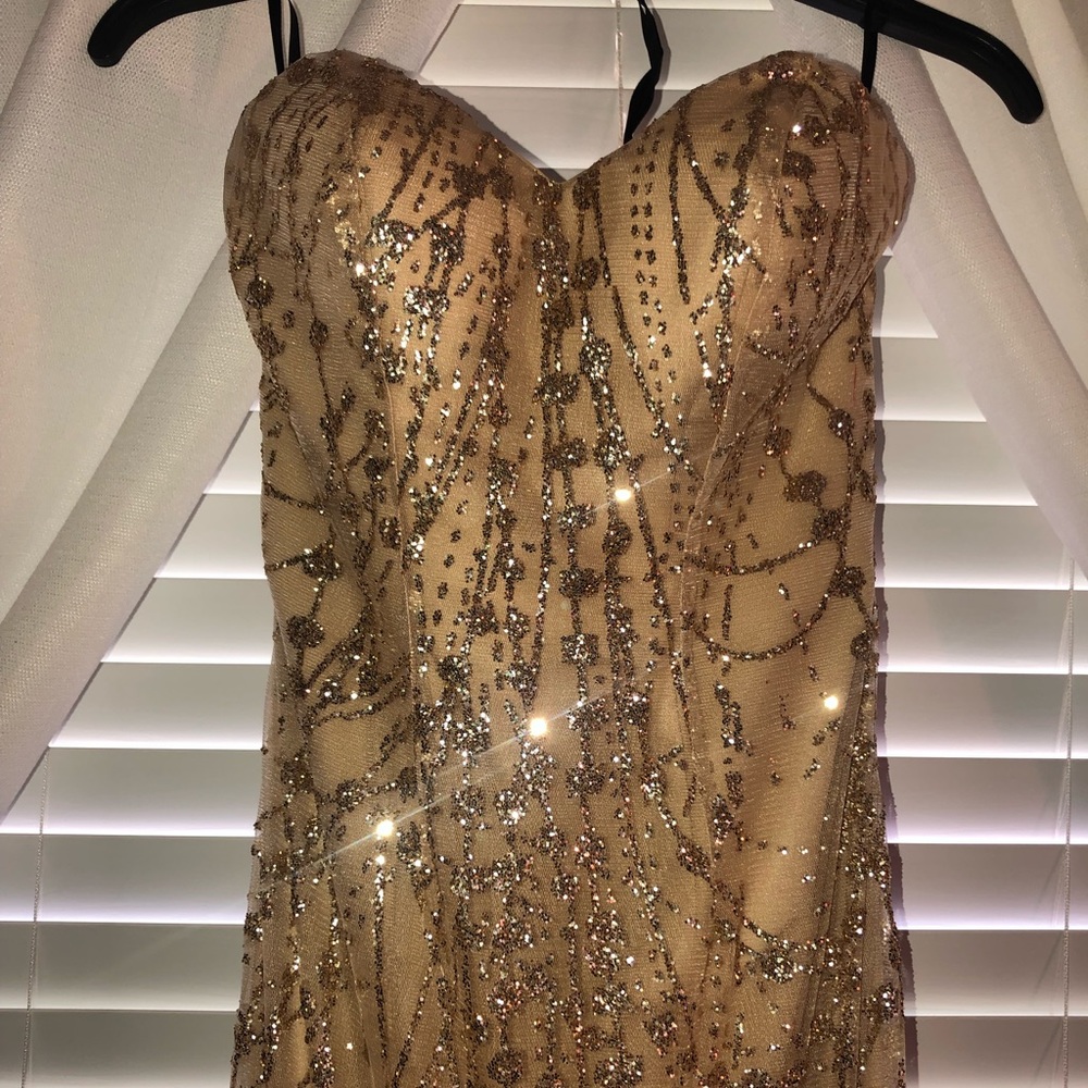 JAW-DROPPING Gold Sparkle Camille La Vie Dress